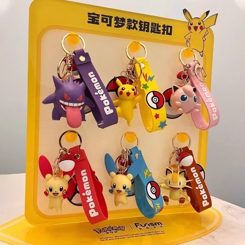 Pokémon Doll Keychain Gengar Pikachu Jigglypuff ตุ๊กตาสินค้าอนิเมะ