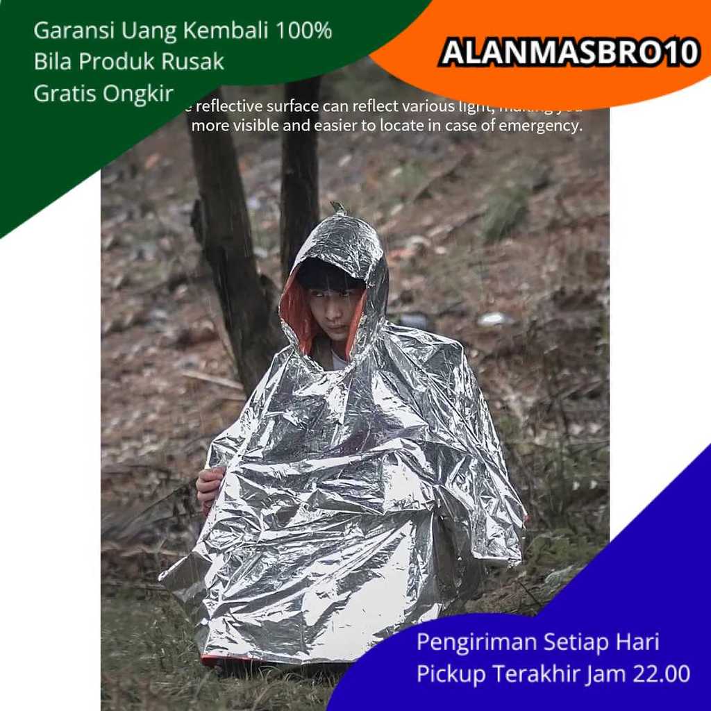 ทิ้งความร้อนกันน้ํา Poncho เสื้อกันฝนพลาสติก CPP วัสดุ Strong Light ไม่ฉีกขาดง่ายสะท้อนแสง Safe Nigh