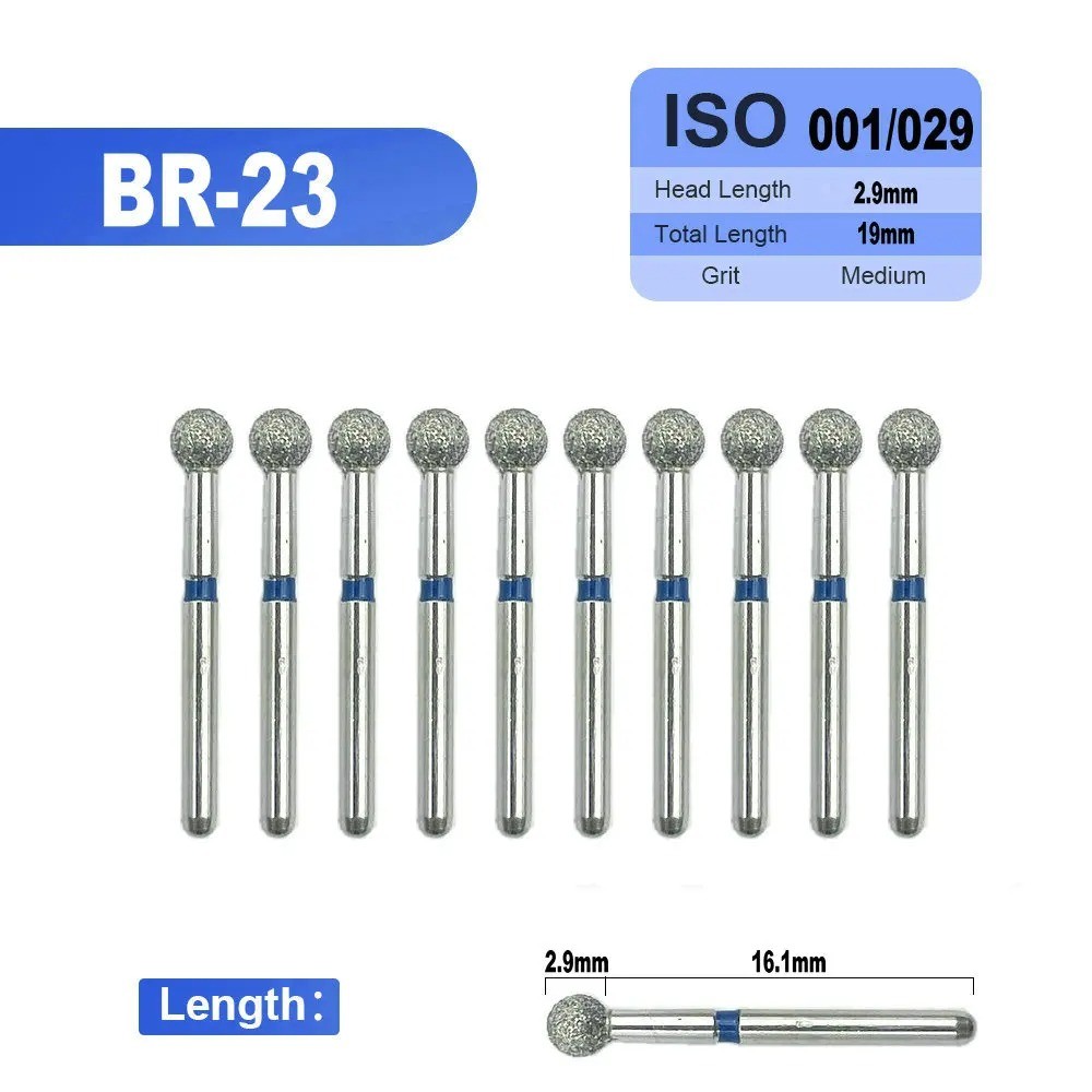 10 ชิ้น/กล่องทันตกรรมเพชร Burs สําหรับ Handpiece ความเร็วสูงทันตกรรมบรรจุ Palatal และ Occlusal Reduction Cavity/Crown เตรียม BR Series