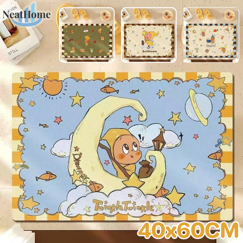 COD พรมห้องน้ํา พรมหน้าประตู 40x60 CM ดินเบา ดูดซับน้ำได้ดี กันลื่น ทนสกปรก ทำความสะอาดง่าย