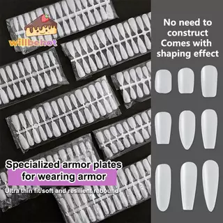 [Willbehot-t] 300 ชิ้น/ถุงเล็บปลอมเคล็ดลับ Matte Coverage โปร่งใสปลอมเคล็ดลับเล็บเจล Extension Diy ฝึกเล็บเครื่องมือ [ใหม่]