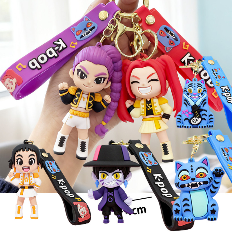 พวงกุญแจ KPop Demon Hunters Rumi Zoey Tiger Derpy‌ Mira Action Figure HUNTR/X การ์ตูนจี้เครื่องประดับของเล่นสะสม