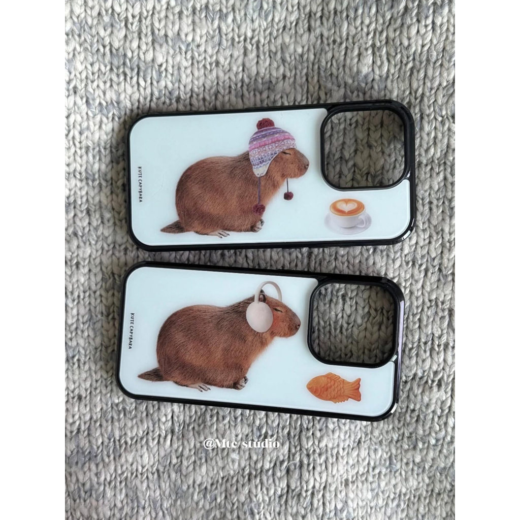 สไตล์เกาหลี ins Oni สไตล์เดียวกันน่ารัก Kapibara เหมาะสําหรับ 17pro Apple 17ProMax เคสโทรศัพท์ iPhone16/14/15Promax เคสป้องกัน 13 กรณี 16promax เคสป้องกัน 11/12/15plus/12promax กรณี