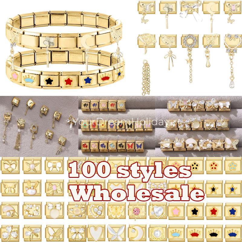 สร้อยข้อมือสแตนเลสสไตล์อิตาเลียน ตกแต่งด้วยโบว์หัวใจสีแดงและชาร์ม เพิ่มความสวยงามในการทำเครื่องประดับเอง - รูปที่ 2