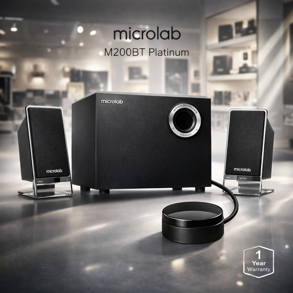 Microlab M200BT Platinum ลำโพง Bluetooth 2.1 เสียงแน่น เบสลึก ดีไซน์หรู เชื่อมต่อง่าย เหมาะดูหนัง ฟั