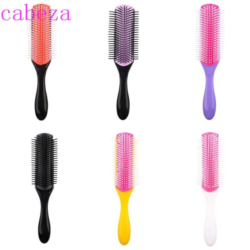CABEZA ตรง Curly หวีผมเปียก, 9-Rows Anti-Static Detangling แปรงผม,เครื่องมือจัดแต่งทรงผม Fluffy Hairนวดหนังศีรษะ Hairdressing Hairbrush สําหรับผู้หญิงผู้ชาย