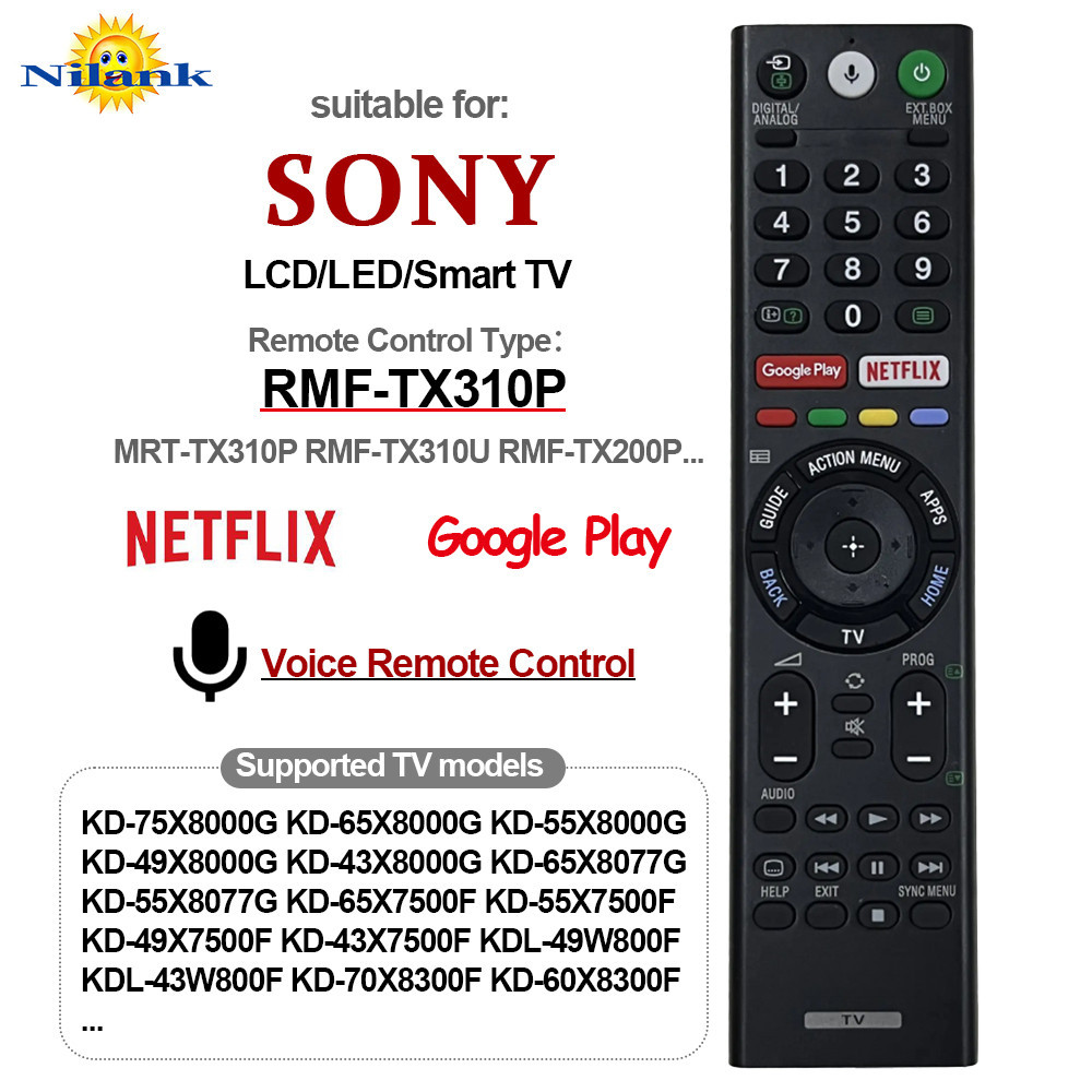 NiLANK รีโมตคอนโทรลเสียง MRF-TX310P ใช้กับรีโมทคอนโทรลทีวีอัจฉริยะ SONY แบบน้ำมัน