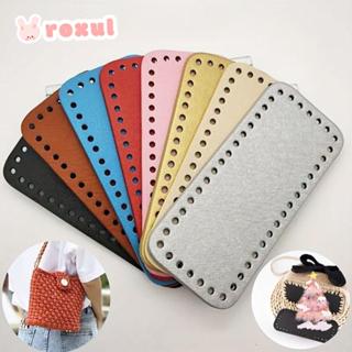 กระเป๋าโครเชต์พร้อมฐานกระเป๋า ทนทาน ออกแบบลายสี่เหลี่ยม