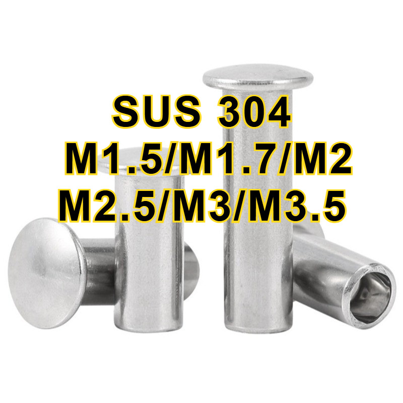 GB873【หัวแบน】Rivet หัวต่ำ 304  | ใช้กับ PCB แผงวงจร เครื่องมือแพทย์ งาน electronics 精密安装 M1.5/M1.7/M