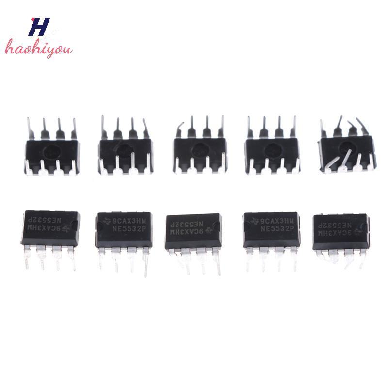 <haohiyou> 10 ชิ้น NE5532P NE5532 DIP-8 Dual Low Noise Op-Amp TI IC Nice