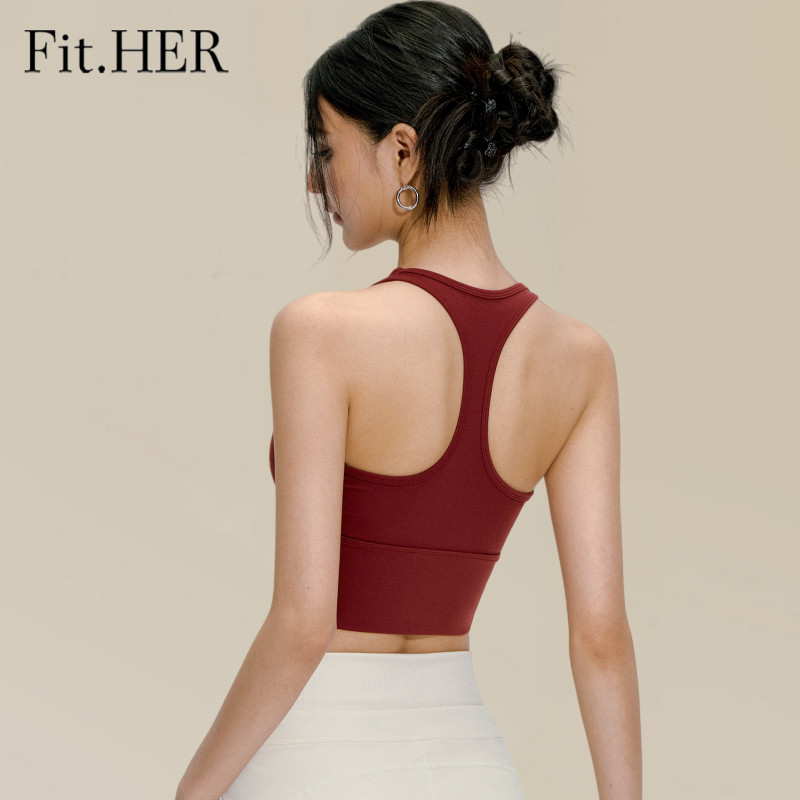 ชุดเสื้อ-tank และบราสำหรับออกกำลังกาย Fit HER - เหมาะสำหรับการวิ่ง โยคะ พิลาทีส มีการออกแบบหลังที่สวยงามและให้ความพอดี