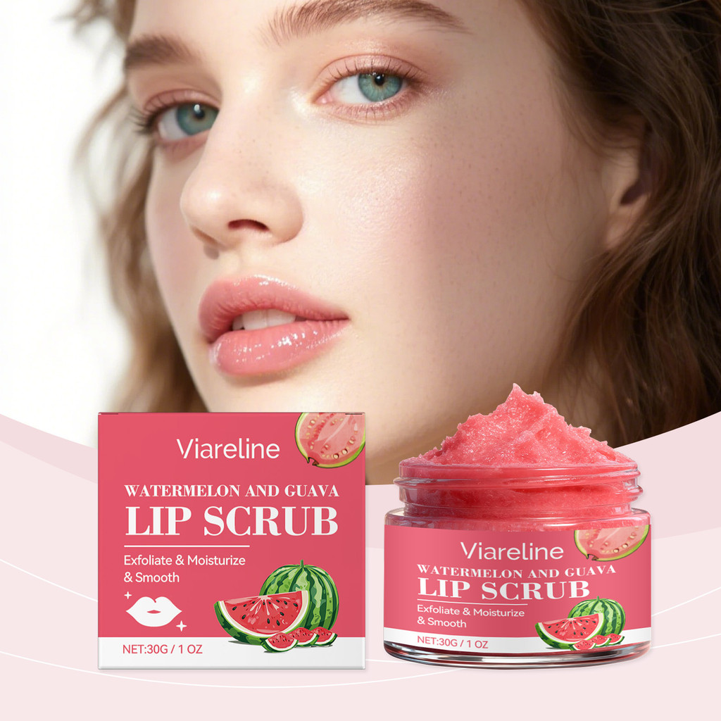 VIARELINE Watermelon Guava Lip Scrub Gentle Exfoliating Delicate Soft Lip Scrub 2.2