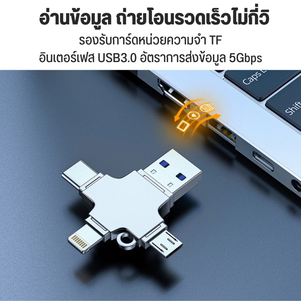 3in1 USB 3.0 OTG Card Reader สมาร์ทโฟน รองรับทุกรุ่น iphone ipad ios samsung vivo oppo huawei thumbnail 5