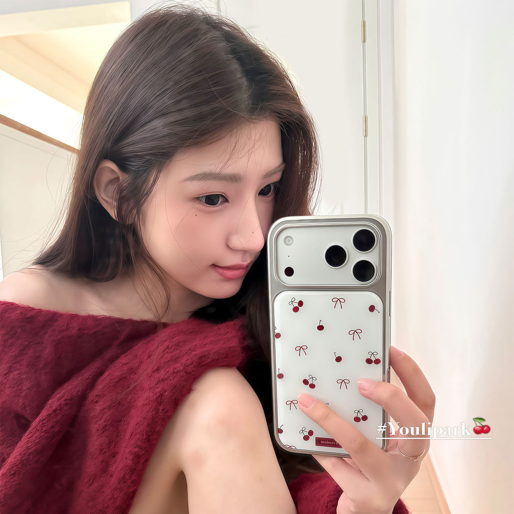 Cherry Bow เคสโทรศัพท์ Drop-Resistant สําหรับ iPhone 17 Promax 16 Promax 15 Promax 11 12 13 14plus 15plus 16e 16plus 15pro 17pro 17air