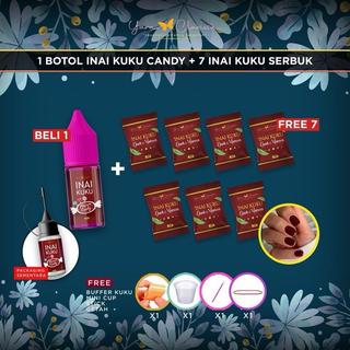HQ Yara Clarissa - BELI 1 FREE 7 PCS INAI (Total 8 PCS) - Inai Kuku Daun Asli - Tak Perlu Buffer & Tahan Lama.