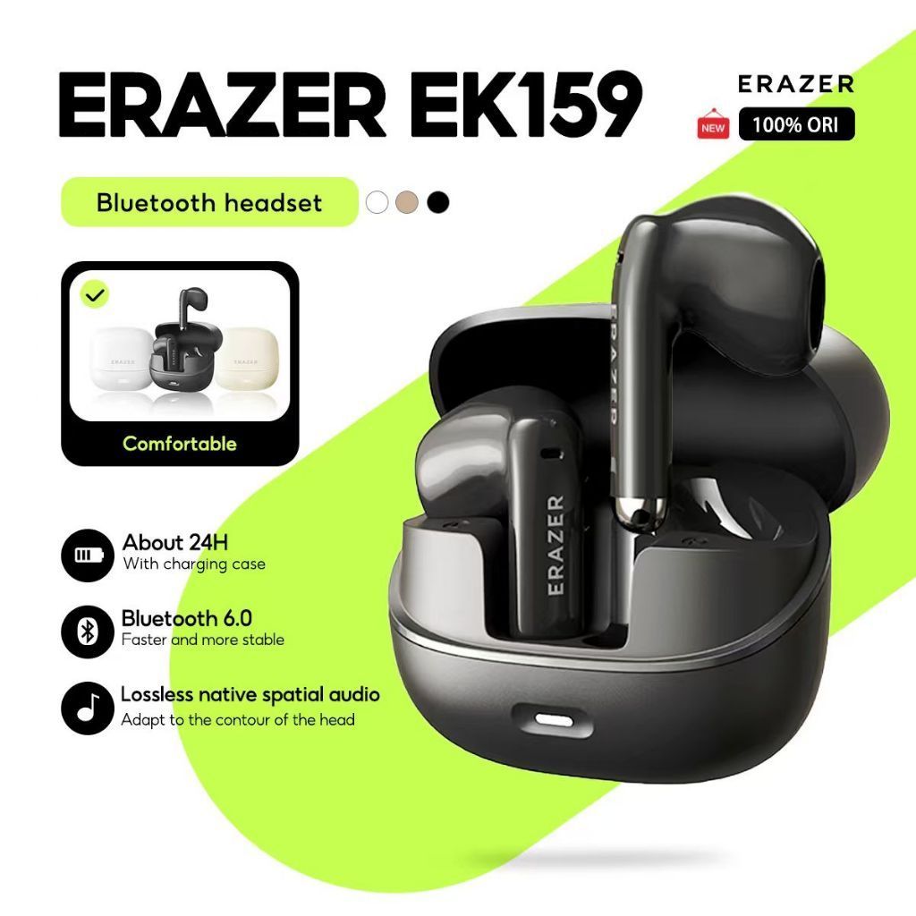 Lenovo ERAZER Earbuds EK159 True Wireless BluetoothEarphoneHDStereoHIFILowLatencyWithMicBluetooth6.0