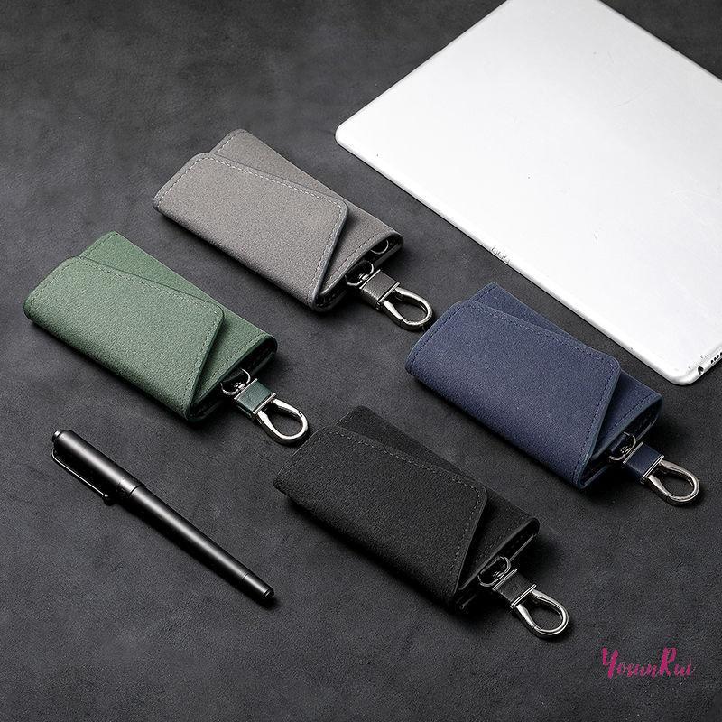 YosunRui] พวงกุญแจหนังแท้กระเป๋าผู้ชายผู้หญิง Key Holder Organizer กระเป๋ากุญแจรถ Simple Housekeeper Key Case ของขวัญ Mini Card กระเป๋าใหม่