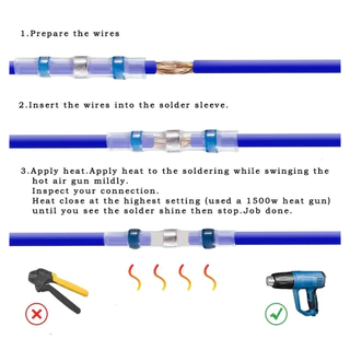 HSC ท่อหดตะกั่วกันน้ำ เชื่อมสายไฟ ท่อหด 50/100/120/150/250/400 ชิ้น Soldering Heat Shrink Terminal Waterproof
