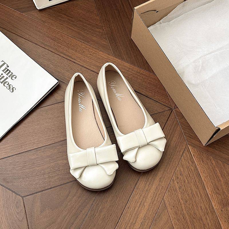 French Style Fairy Style Mary Jane Shoes Lolita One-Suit Skirt Bow Shallow Mouth WLQh