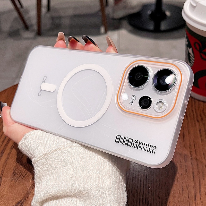 OPPO Reno 15 Pro Max 14 Pro Reno 15F 14F 15 Pro Mini เคสโทรศัพท์แม่เหล็กเคลือบโปร่งแสงบางเฉียบกันกระแทกซิลิโคนแข็ง