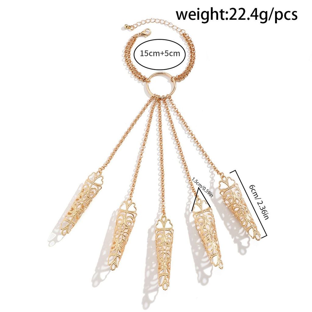 สร้อยข้อมือและแหวนสไตล์โกธิคพังก์ ตกแต่งด้วยโซ่ เหมาะสำหรับเครื่องประดับในงานฮาโลวีน - รูปที่ 5