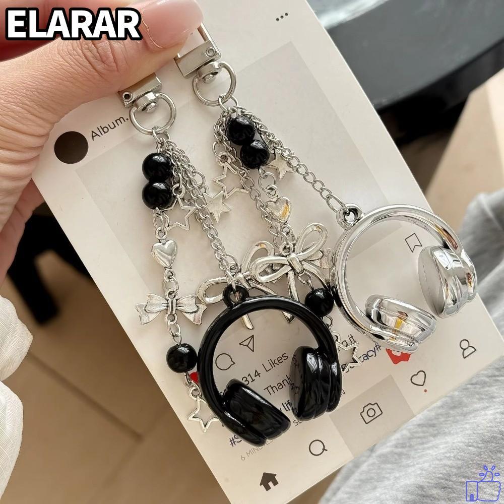 เอลรา‌R Music กระเป๋าใส่หูฟัง, ห้อยกระเป๋าตกแต่งหูฟัง, พวงกุญแจ Y2K น่ารัก