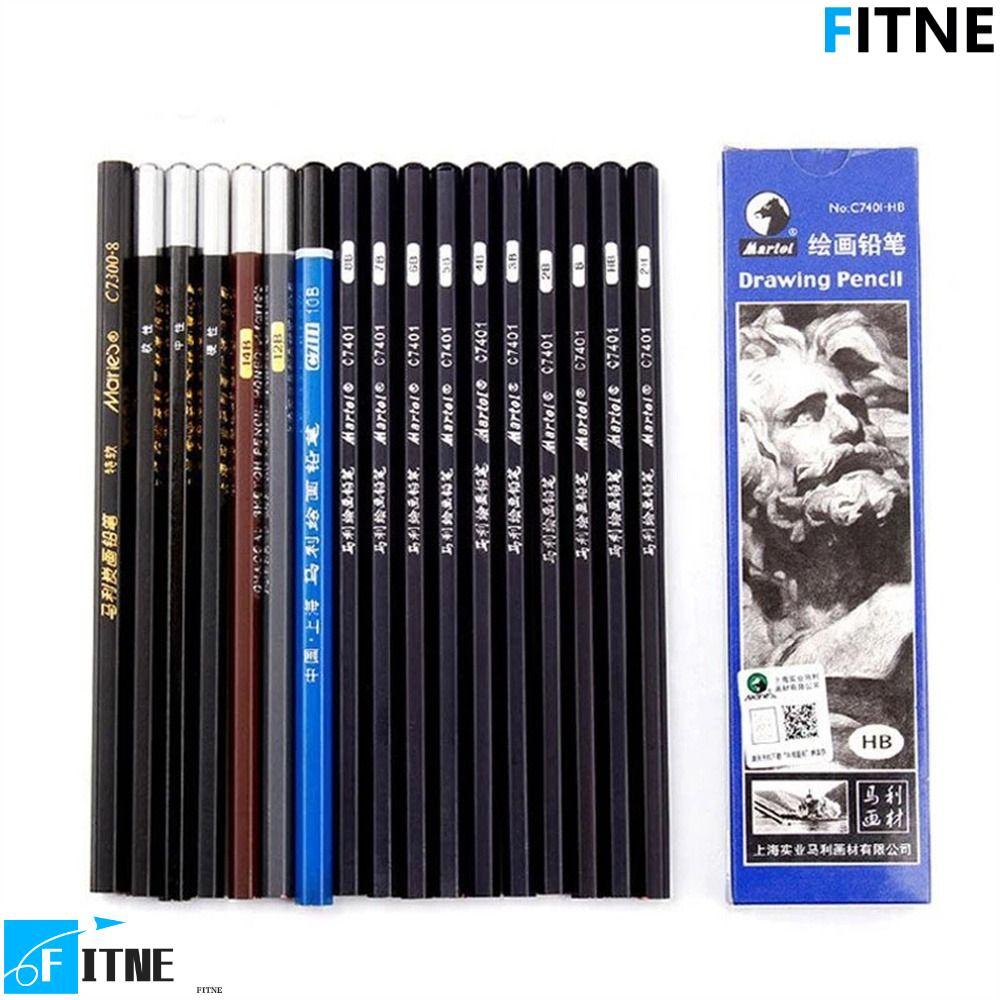 FITNE 12 ชิ้นดินสอ Soft Charcoal 12B 14B 12 ชิ้น/กล่อง Professional 7B 8B 10B ดินสอสีดํา 2B ดินสอ