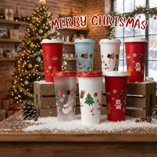 แก้ว 18oz ลายคริสมาสต์ 🎄 เทศกาลปีใหม่ สีสดใส ลายน่ารัก มีให้…