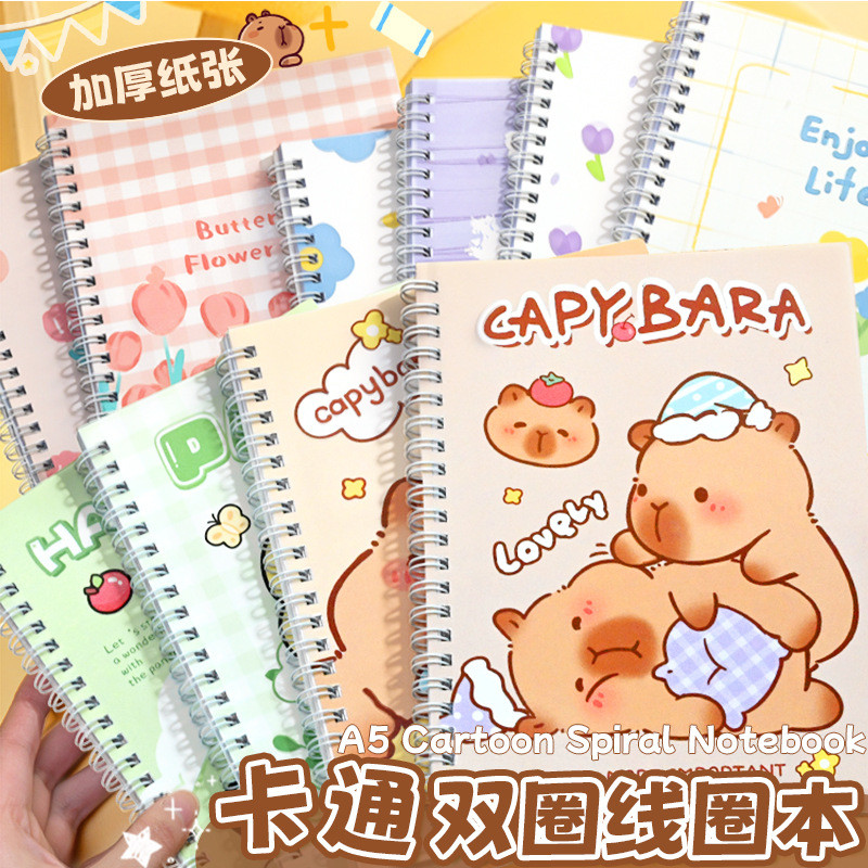 卡通A5线圈本高可爱手办公文具加厚线本笔本本本子การ์ตูน A5 ขดลวดหนังสือค่าสีสูง notepad office ayib8520cnx.my20260206