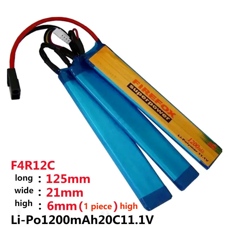 ของแท้ Firefox 11.1V 1200mAh 20C Li Po แบตเตอรี่ปืนกระสุนอ่อน Jinming 8th generation Renxiang ของเล่น F4R12C
