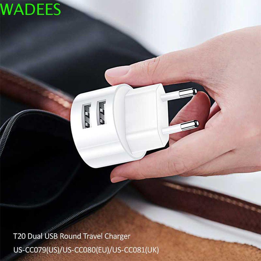 WADEES Dual Usb Round Charger Charger Adapter Universal Mini Adapter US Travel Charger EU 5V 2.1A Wa
