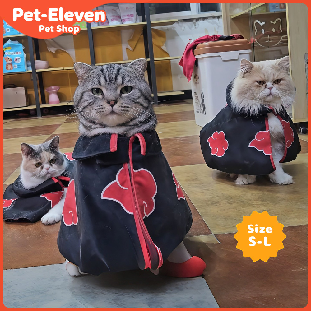 Naruto คอสเพลย์ Akatsuki Cloud Cape เสื้อผ้าแมวฤดูใบไม้ร่วง Anti-Shedding Air-สภาพเครื่องแต่งกายสัตว์เลี้ยง ราคาถูก Shopee Lazada