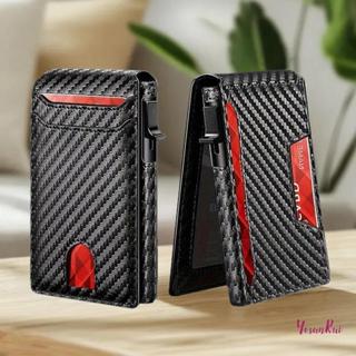 YosunRui] 1 ชิ้น Anti Theft Slim บางกระเป๋าสตางค์ผู้ชายคาร์บ…