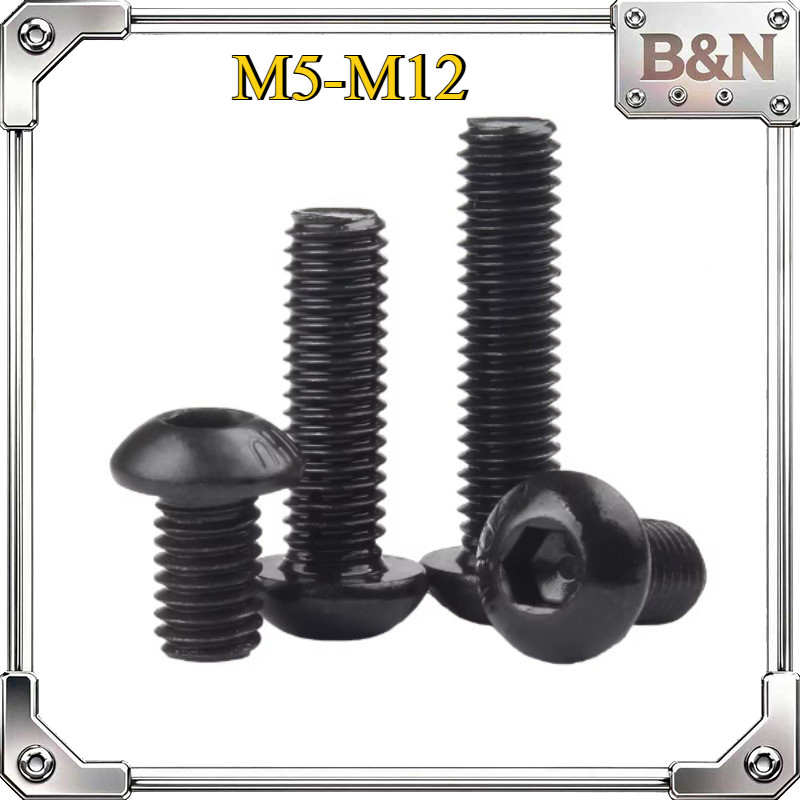 น็อต สกรู หัวจมกลม 6 เหลี่ยม 10.9 เกลียวมิล หยาบ M5/M6/M8/M10/M12 * L6-100 MM / Button Head Hex Sock