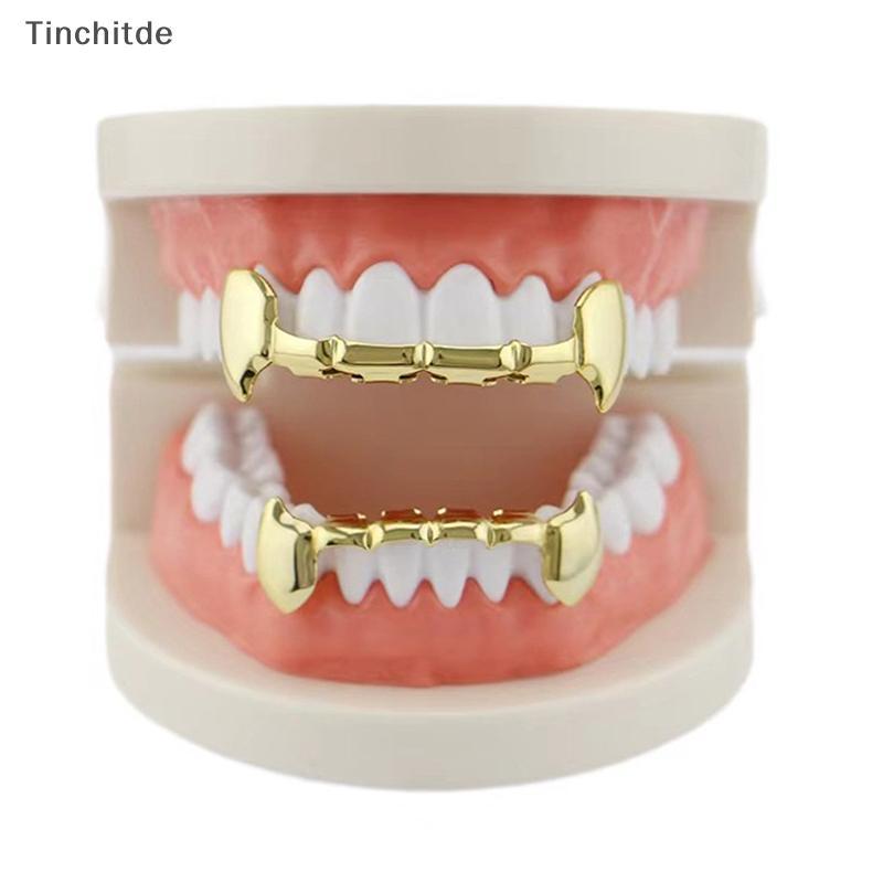 [Tinchitde] 1/2PCS Gold-Plated Tiger Tooth Hip-Hop Braces สําหรับผู้ชายและผู้หญิงเหมาะสําหรับ Vampir