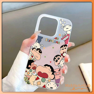 COD-ในไทย🔥เคส เครยอนชินจัง น่ารัก ท่านอนต่างๆ สำหรับ iPhone 7 8 X 11 12 13 14 15 TPU เคสใสไอโฟน น้ำค้างแข็งเคส Unix