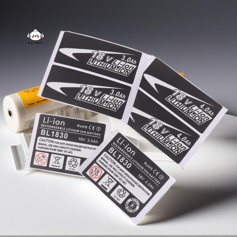 {maybest} 10 ชิ้น/เซ็ตสําหรับ 18V 3Ah 4Ah 5Ah 6Ah 9Ah BL1830 Li-Ion Battery Label Stiers 18V แบตเตอร
