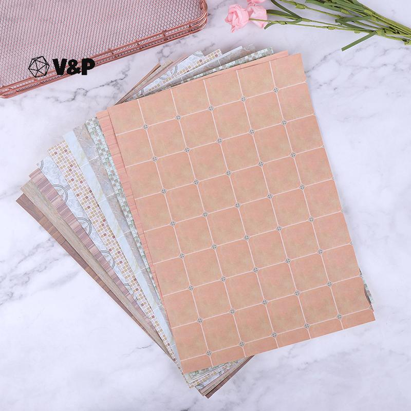 V&P 1:12 Dollhouse Miniature Floor Wall กระดาษสําหรับตุ๊กตา House Room เฟอร์นิเจอร์ตกแต่ง