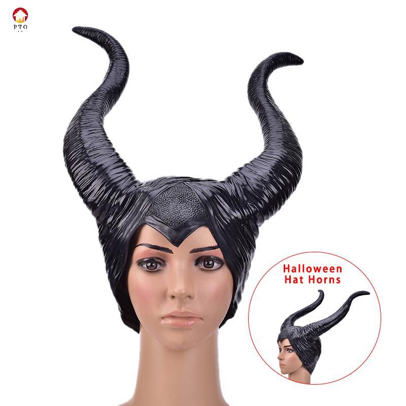 [pto] หมวกฮาโลวีน Horns คอสเพลย์ Maleficent Evil Queen Headpiece Headwear เครื่องแต่งกาย [TH]