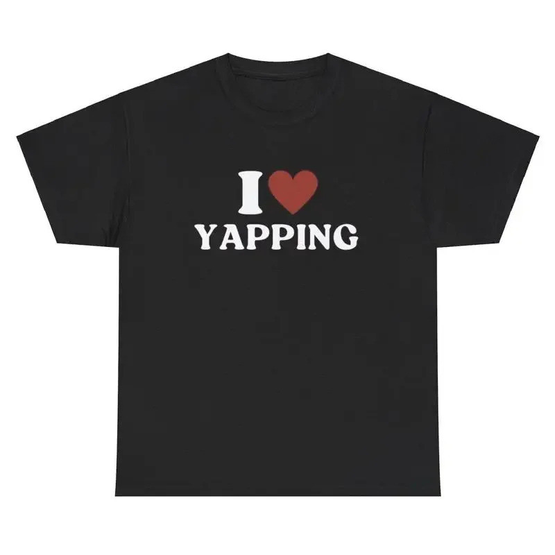 เสื้อยืดลาย "I Love Heart Yapping" ของขวัญสุดฮาสำหรับคนพูดเกินจริง เสื้อยืดลายมีมสุดขี้เล่น