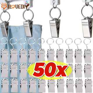 [เอชจีบี]10/20/30/40/50ชิ้นสแตนเลสคลิปผ้าม่าน,มัลติฟังก์ชั่แ…