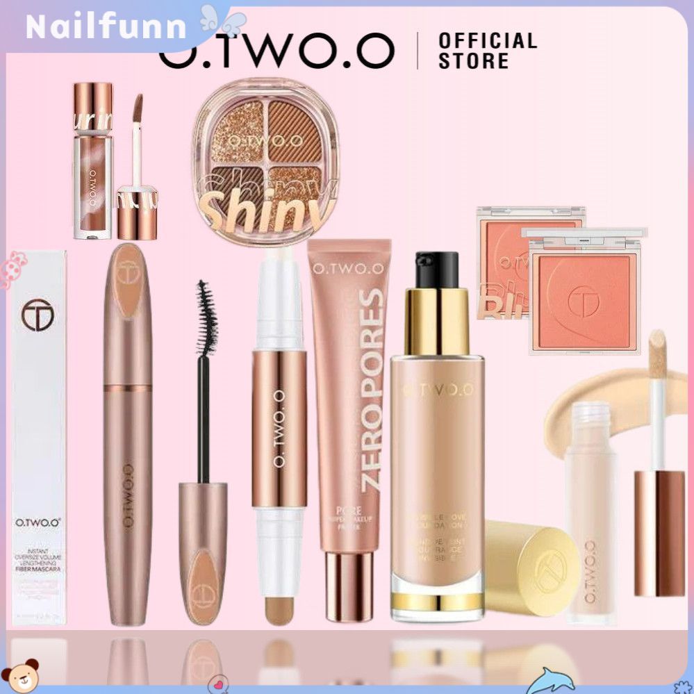 สินค้าพร้อมส่ง O.two.o ชุดแต่งหน้า 8 ชิ้น ประกอบด้วย รองพื้น คอนซีลเลอร์ พาเลทอายแชโดว์ ลิปกลอส ไฮไล