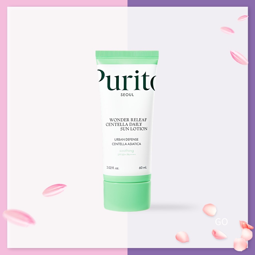 [Purito] Wonder Releaf Centella Daily Sun Lotion SPF50+ PA++++ 60ml / Korean Sun Lotion / SPF50 PA++