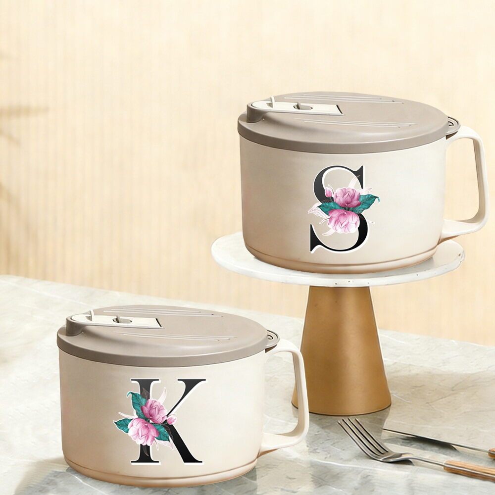 Drainable Soup Bowl With Lid Portable Ramen Bowl With Strainer Lid & Handle For Office & Dorm Kitche