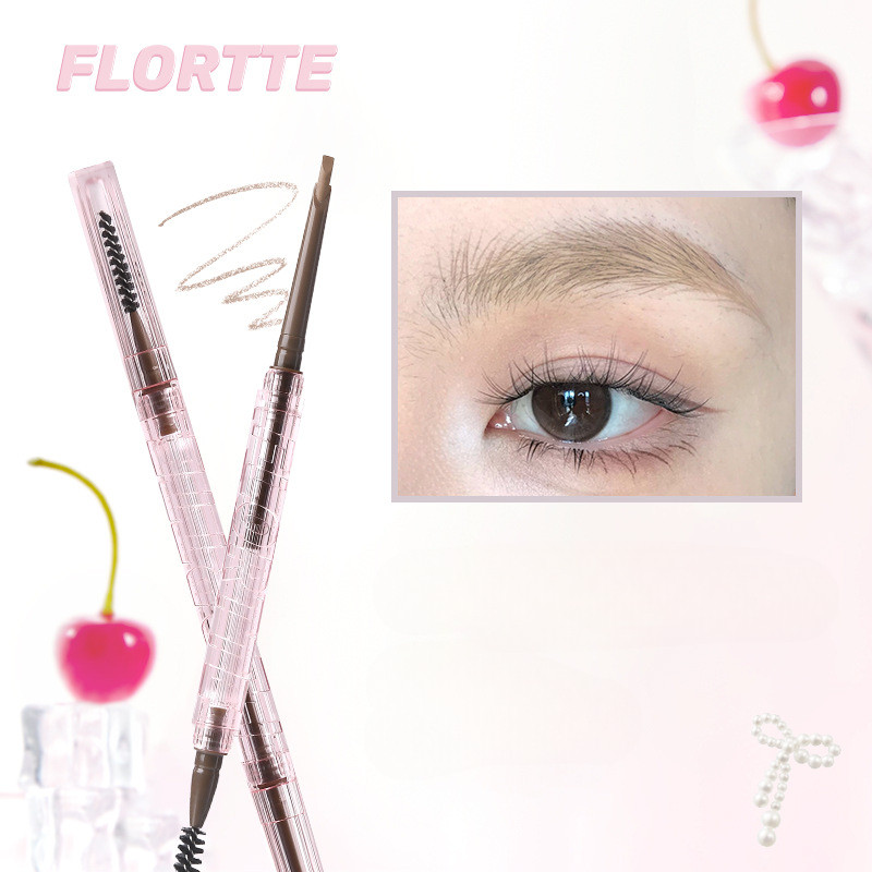 FLORTTE FLORTTE ดินสอเขียนคิ้วมาเชเต้สามมิติ ปากกาเขียนคิ้วบางติดทนนาน