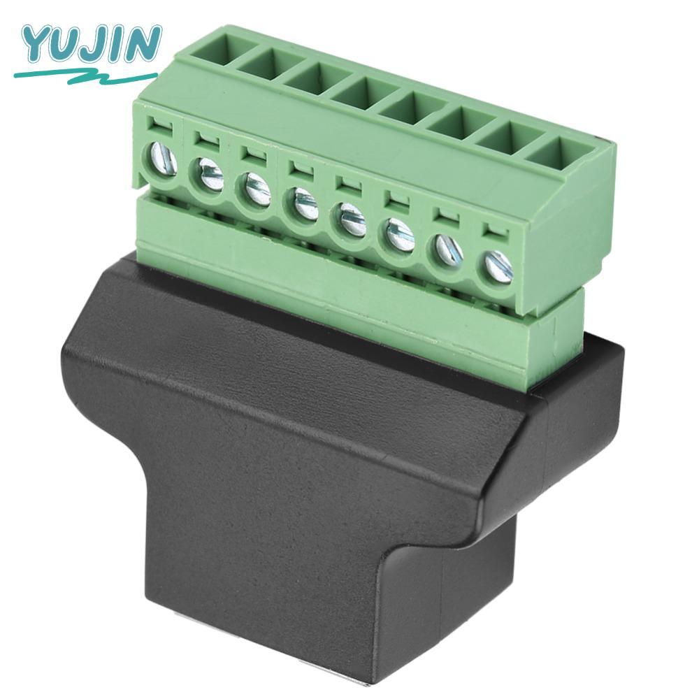 YUJIN RJ45 Breakout, Plug and Play Solderless RJ45 หญิงสกรู 8 Pin Connector, RJ45 หญิงแจ็ค 8P8C สีดํ