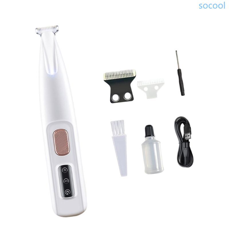 Soc* กันน้ําไฟฟ้าสัตว์เลี้ยงขนสัตว์ Trimmer ทํางานเงียบพร้อมแปรงใบมีดที่มีประสิทธิภาพผม Trimmer Groo
