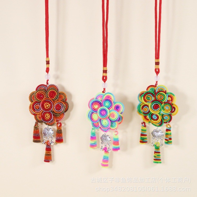 Yunnnan Lijiang Dali จี้ทําด้วยมือจี้สไตล์ชาติพันธุ์ที่มีสีสันกระเป๋าแขวน FSDB