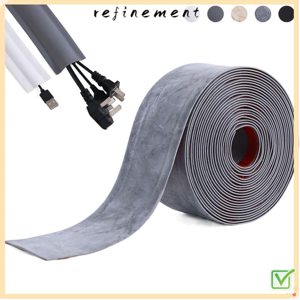 REFINEMENT TV Cord Hider, DIY ตกแต่ง Self-Adhesive CABLE คอนซีลเลอร์, 2024 PVC Mould proof กันน้ํากา