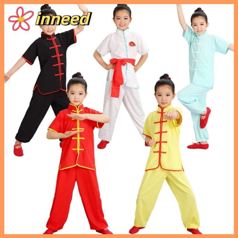 INNEED Wushu เครื่องแต่งกาย, ชุดกังฟูจีนแบบดั้งเดิม, แฟชั่นพร้อมเข็มขัดแขนยาว Wushu Performance Tai 